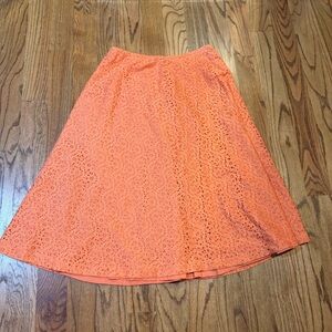 Koret Orange Lace A-Line Skirt size 12‎